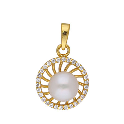 "(92.5) Sterling Silver Manya Designer Pearl Pendant - JPMAY-22-176 - Click here to View more details about this Product